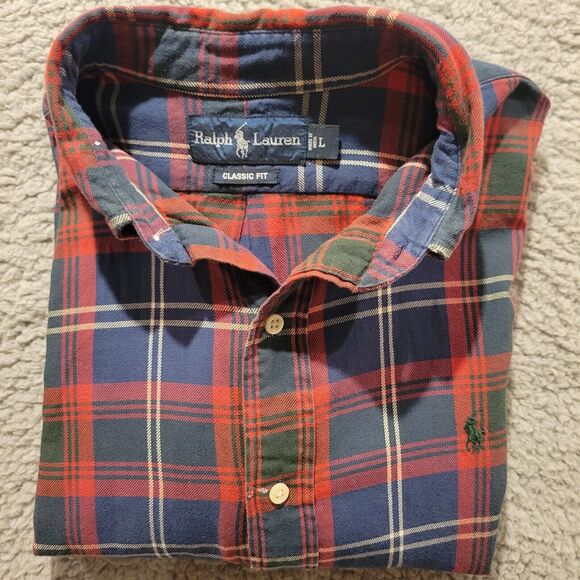 Ralph Lauren Classic Fit Plaid Button Up Longsleeve Shirt Large - Picture 2 of 9